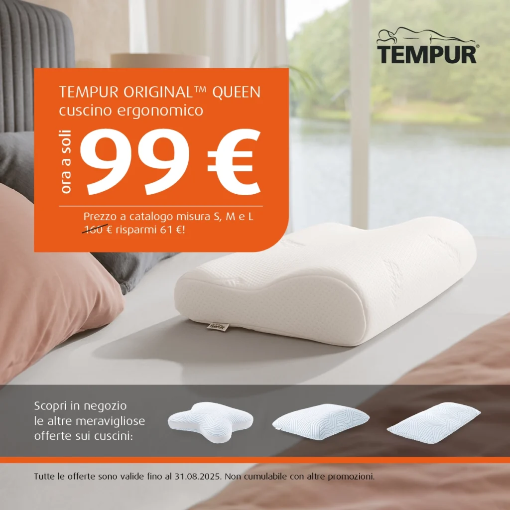 Offerta Speciale Tempur: il Cuscino Ergonomico Original Queen a soli 99€!